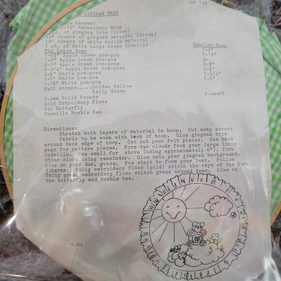 Vintage Nursery Wall Decor DIY Teddy Bear Sun Cloud - Picture 2 of 5